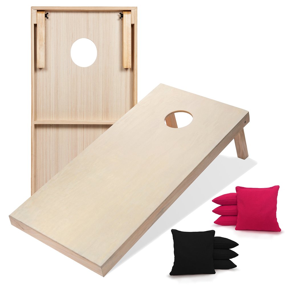 Tailgating Pros Premium Cornhole Game - Regulation or Tailgating Size Corn Hole Boards w/Corn Filled Bags & Optional LED Lights