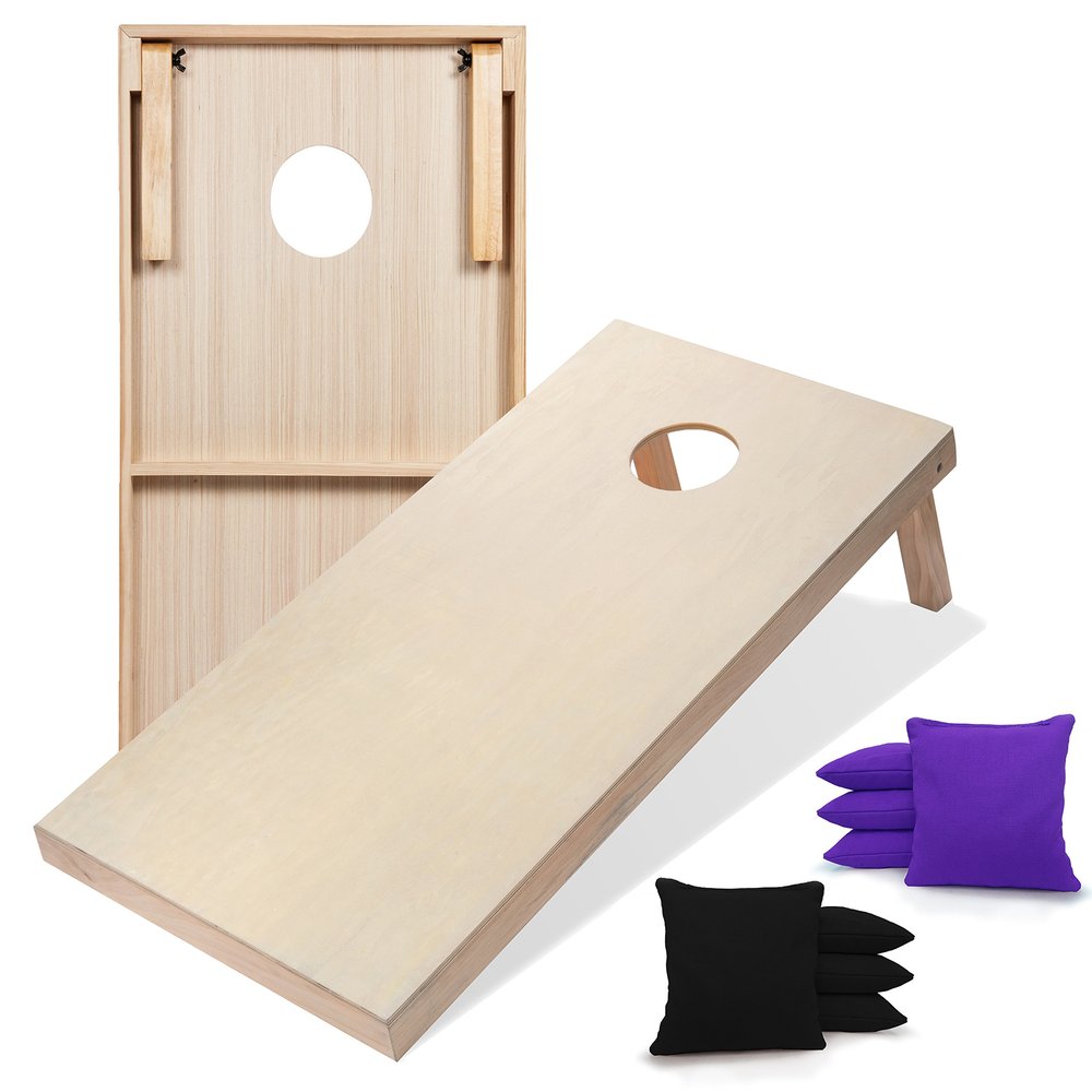 Tailgating Pros Premium Cornhole Game - Regulation or Tailgating Size Corn Hole Boards w/Corn Filled Bags & Optional LED Lights