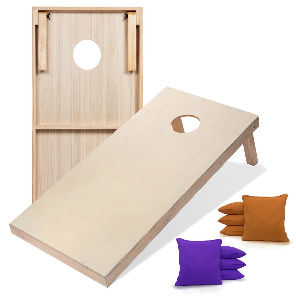 Tailgating Pros Premium Cornhole Game - Regulation or Tailgating Size Corn Hole Boards w/Corn Filled Bags & Optional LED Lights