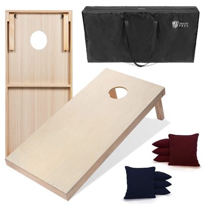 Tailgating Pros Premium Cornhole Game - Regulation or Tailgating Size Corn Hole Boards w/Corn Filled Bean Bags & Optional LED Lights