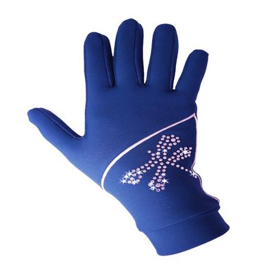 IceDress - Thermal Figure Skating Gloves Shine (Cornflower with Rhinestones)(Size CL (10-12))