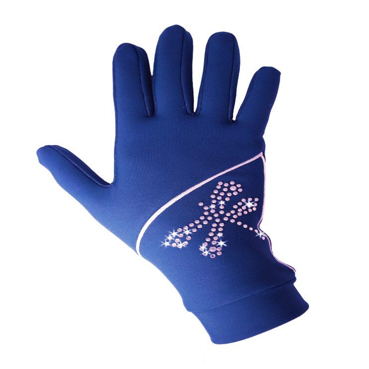 IceDress - Thermal Figure Skating Gloves Shine (Cornflower with Rhinestones) (Size CXS (4-6))