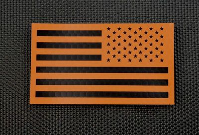 BritKitUSA SAR Infrared Reverse US Flag Patch Orange & Black Search & Rescue