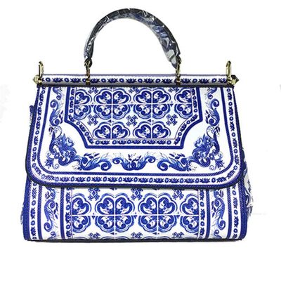 Nal Sur Luxury Italy Brand Ethnic Flower Print Bag Leather Lady Handbag Women's Colorful Shoulder Bag