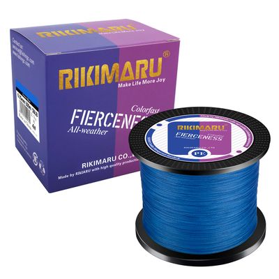 Braided Fishing Line Abrasion Resistant Superline Zero Stretch&Low Memory Extra Thin Diameter Blue 1094Yds,25LB