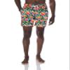 2(x) ist Men's Quick Dry Printed Board Short with Pockets Swimwear, Floral-Neon White- 11308, Small view 1