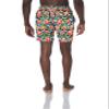 2(x) ist Men's Quick Dry Printed Board Short with Pockets Swimwear, Floral-Neon White- 11308, Small view 2