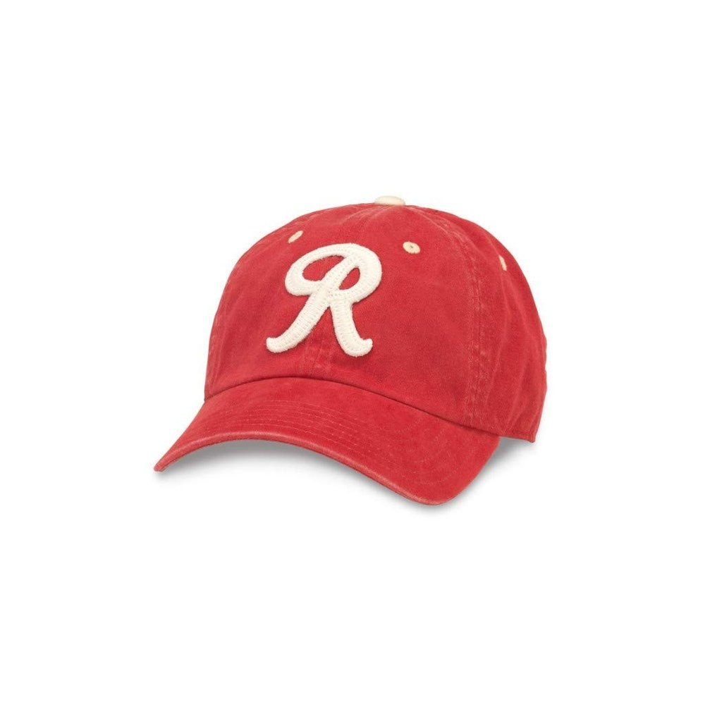 AMERICAN NEEDLE Archive MiLB Seattle Rainiers Baseball Dad Hat, Seattle Rainiers (Dark Red/Ivory)