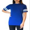 ILTEX Adult & Kids Sportswear Athlete Jersey | Crew Neck and Short Sleeve Stripes T-Shirt | Two Contrast Colors Stripes with Pure Cotton and Polyester (Royal Blue,2T) view 2
