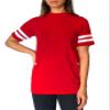 ILTEX Adult & Kids Sportswear Athlete Jersey | Crew Neck and Short Sleeve Stripes T-Shirt | Two Contrast Colors Stripes with Pure Cotton and Polyester (Red, 6 Month) view 2