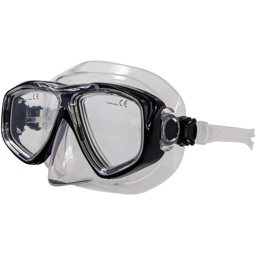 AKONA Vieux Two Lens Mask for Diving and Snorkeling: Specifically Designed for Women and Youth or Adults with Narrow Faces - Black