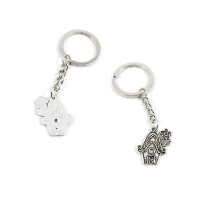 1 PCS Antique Silver Keyrings Keychains Key Ring Chains Tags Clasps K7TD9 Cartoon Elf House