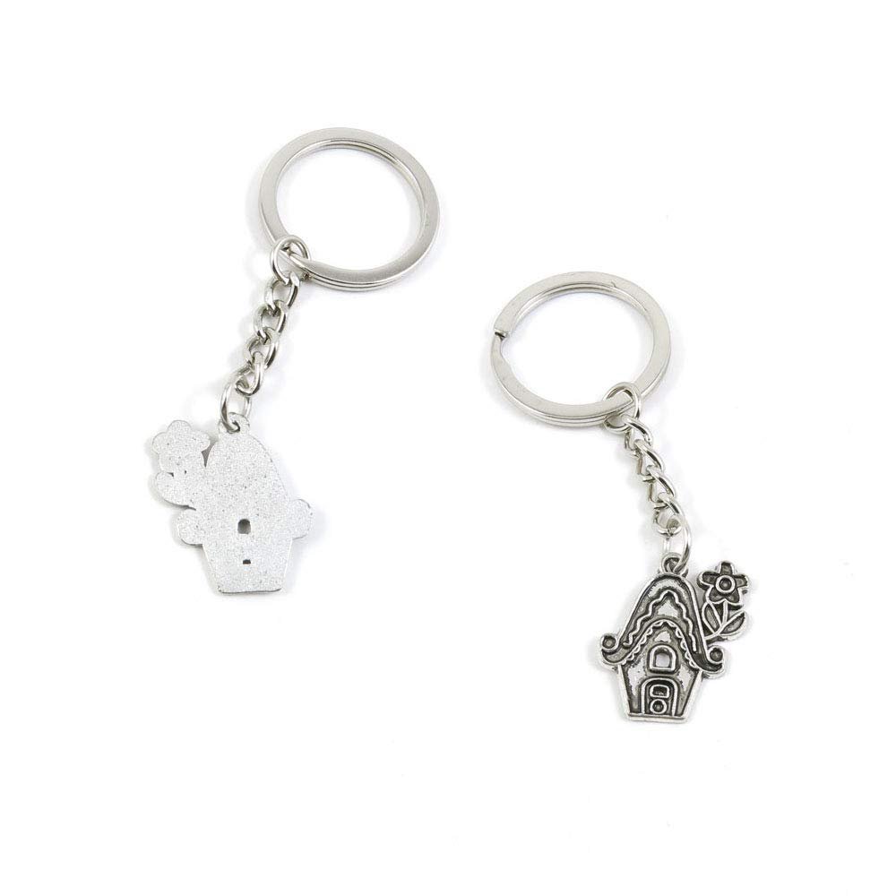 1 PCS Antique Silver Keyrings Keychains Key Ring Chains Tags Clasps K7TD9 Cartoon Elf House