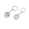 1 PCS Antique Silver Keyrings Keychains Key Ring Chains Tags Clasps Z7JD7 Round Cabochon Base Blank view 1