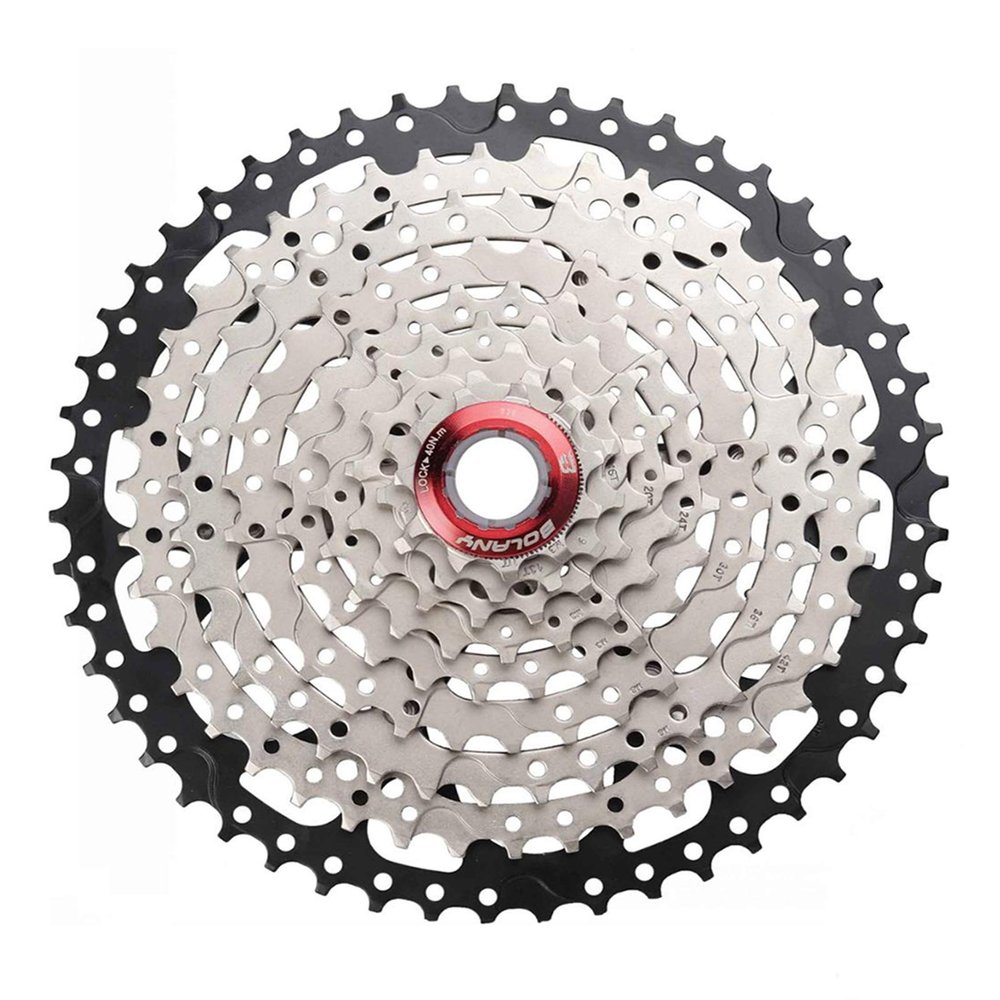 BOLANY 8-9-10-11-12 Speed Cassette 11-32T 11-36T 11-40T 11-42T 11-46T 11-50T 11-52T Wide Ratio MTB Bicycle Part Freewheel Sprocket (10 Speed 11-50T)