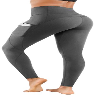 Lingswallow High Waist Yoga Pants - Yoga Pants with Pockets Tummy Control, 4 Ways Stretch Workout Running Yoga Leggings (Grey, X-Large)