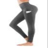 Lingswallow High Waist Yoga Pants - Yoga Pants with Pockets Tummy Control, 4 Ways Stretch Workout Running Yoga Leggings (Grey, X-Large) view 2