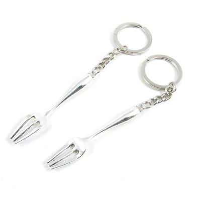 1 PCS Antique Silver Keyrings Keychains Key Ring Chains Tags Clasps R2YF9 Dinner Fork