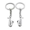 20 Items Metal Keychain Keyring Key Tags Chains Rings Jewelry Bag Charms MX2G3 Saxophone view 1