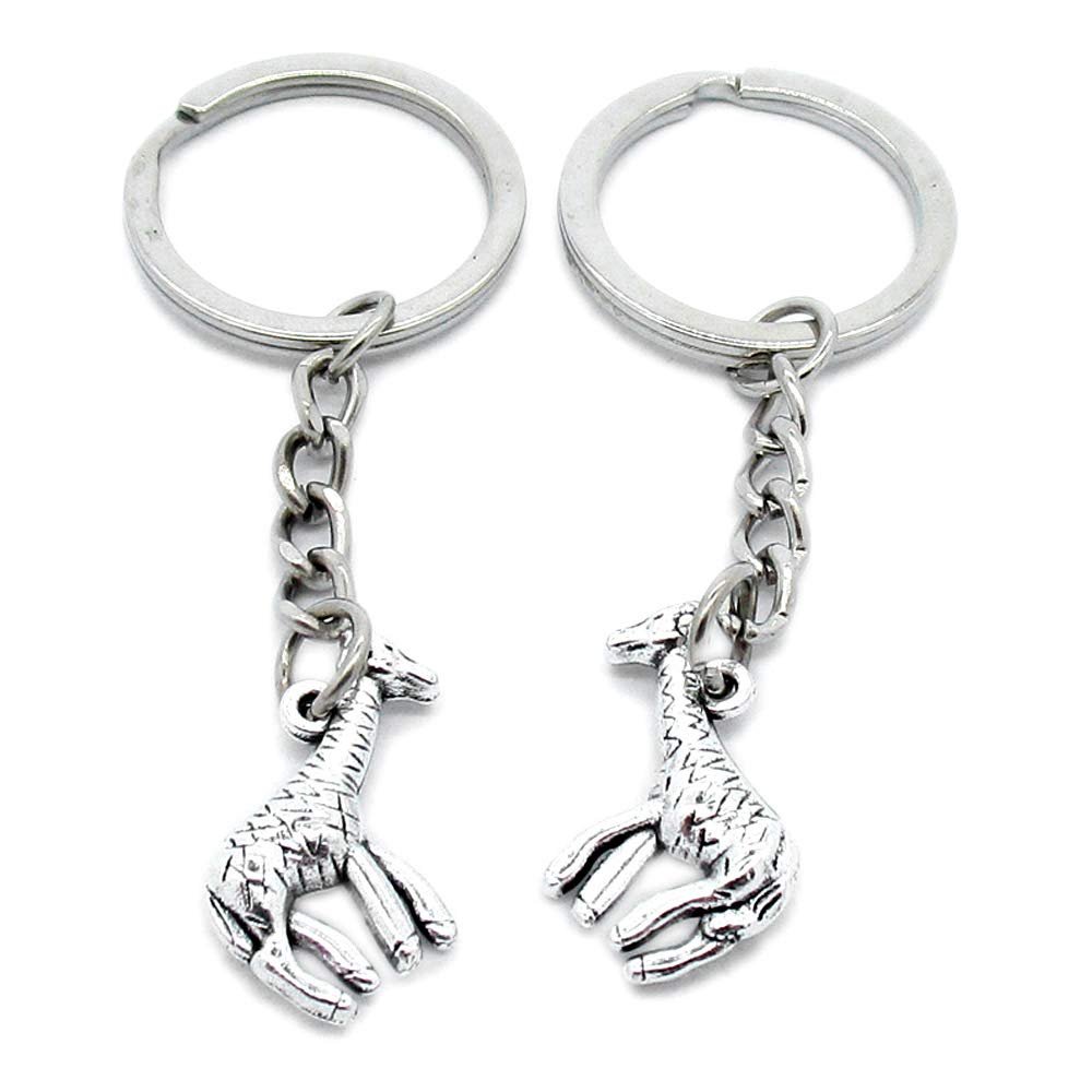 1 Item Metal Keychain Keyring Key Tags Chains Rings Jewelry Bag Charms Q7JA7 Giraffe