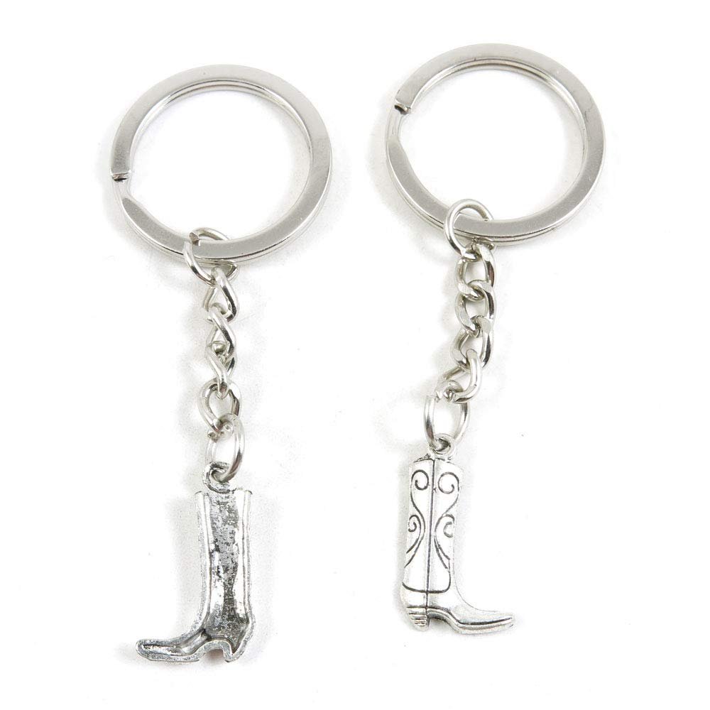 100 Items Metal Keychain Keyring Key Tags Chains Rings Jewelry Bag Charms X1KZ7 Womens Boot