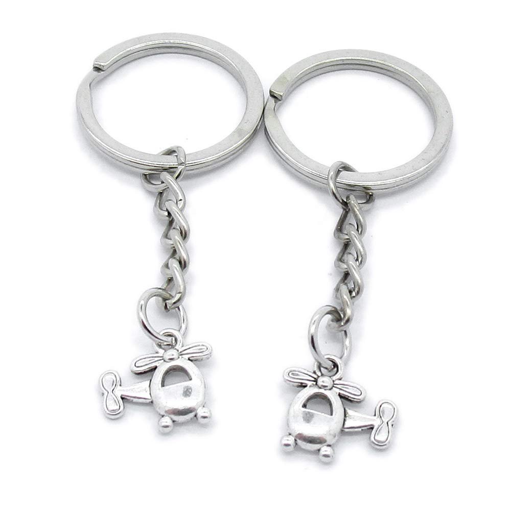 1 Item Metal Keychain Keyring Key Tags Chains Rings Jewelry Bag Charms XG4C8 Helicopter