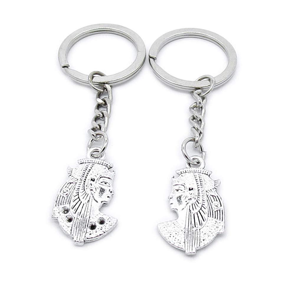 5 Items Metal Keychain Keyring Key Tags Chains Rings Jewelry Bag Charms VU4N0 Egyptian Queen