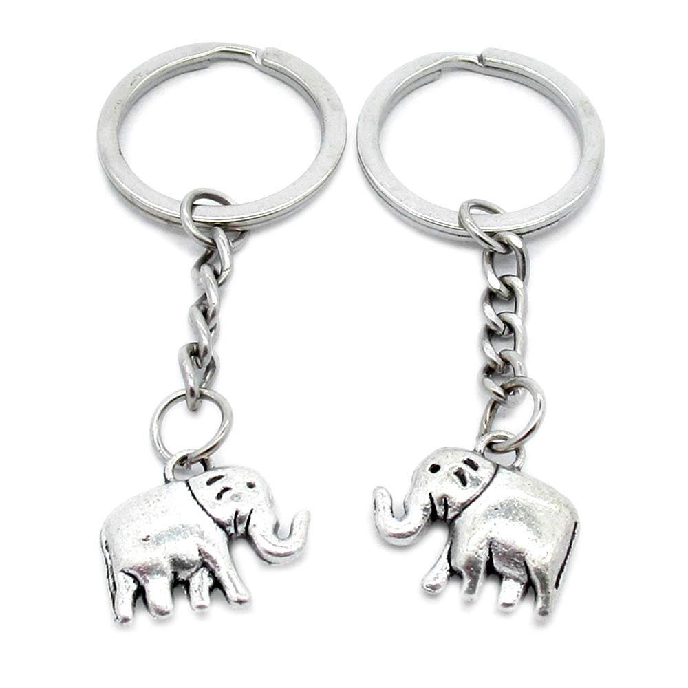 1 Item Metal Keychain Keyring Key Tags Chains Rings Jewelry Bag Charms W8NR3 Elephant