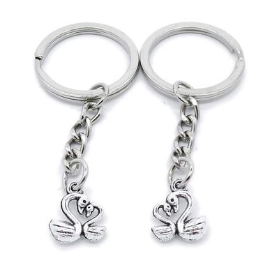 1 Item Metal Keychain Keyring Key Tags Chains Rings Jewelry Bag Charms OP4C3 Parent Child Swan Goose