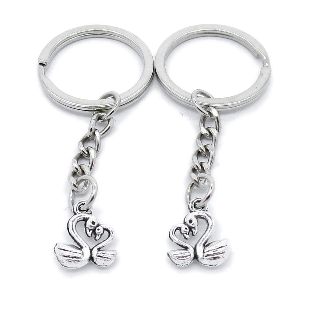 1 Item Metal Keychain Keyring Key Tags Chains Rings Jewelry Bag Charms OP4C3 Parent Child Swan Goose