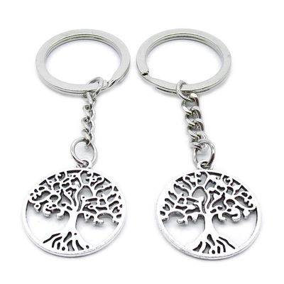 1 Item Metal Keychain Keyring Key Tags Chains Rings Jewelry Bag Charms PS4S7 Life String Oak