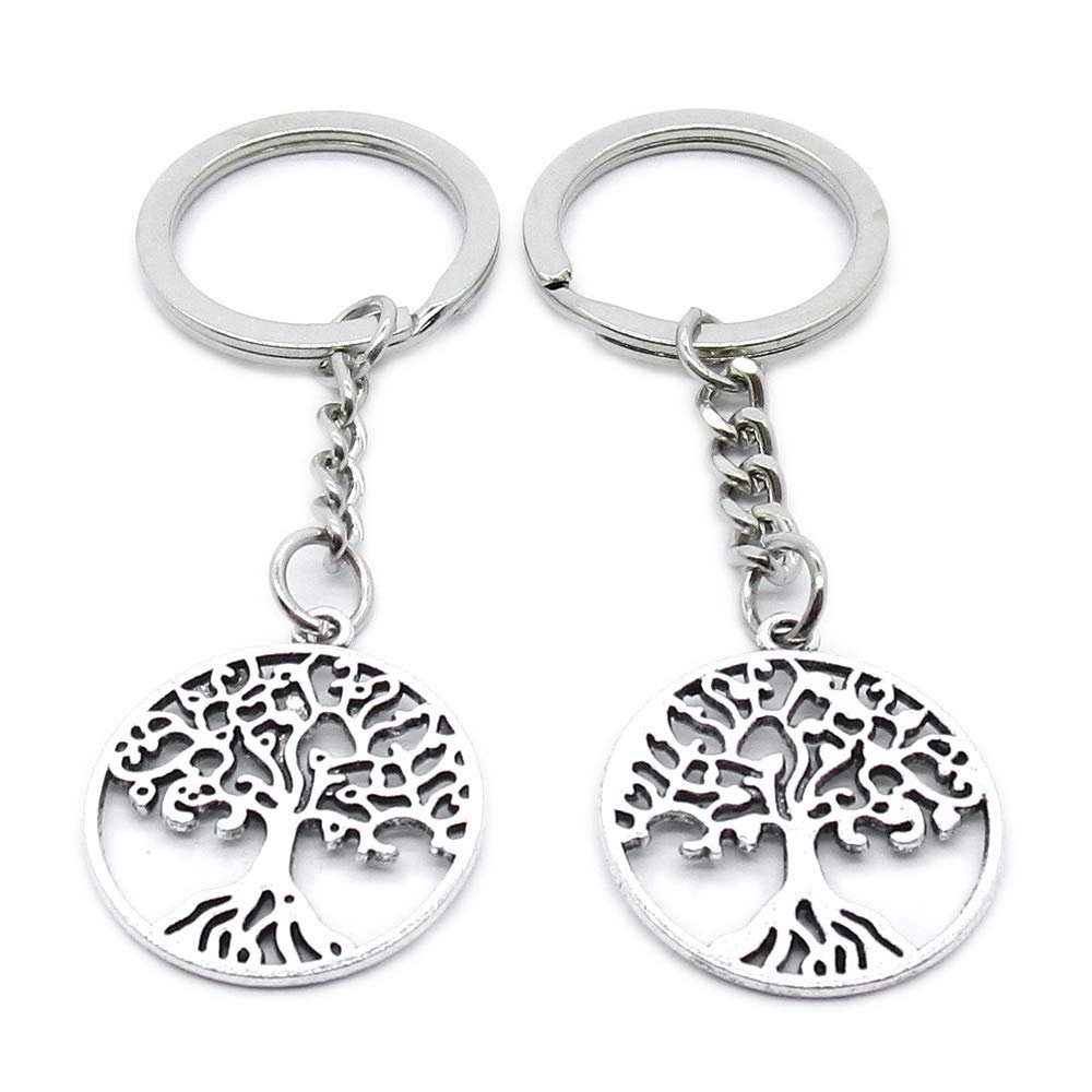 1 Item Metal Keychain Keyring Key Tags Chains Rings Jewelry Bag Charms PS4S7 Life String Oak