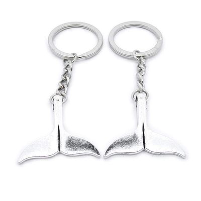1 Item Metal Keychain Keyring Key Tags Chains Rings Jewelry Bag Charms WY2M7 Fish Whale Tail