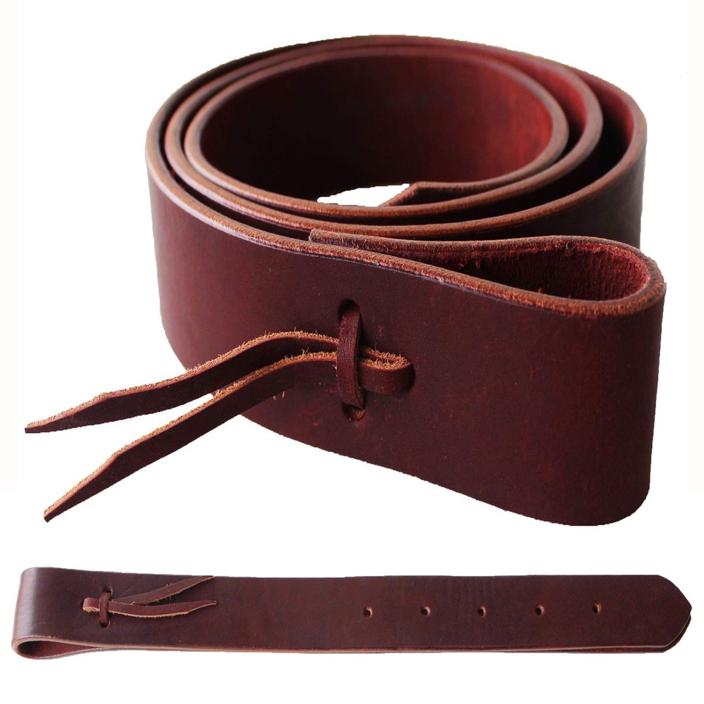 Challenger USA Horse Western Saddle Latigo Off Billet Tie Strap Set Pair Burgundy 404RT03