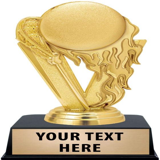Crown Awards Lacrosse Trophies with Custom Engraving, 6" Personalized Gold Fireball Lacrosse Trophy On Black Base 50 Pack Prime