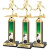 DINN BROS Set of 3 - Soccer Trophies with Free Engraving - Girls - 10 inch view 1