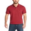 Nautica Men's Classic Fit Short Sleeve Dual Tipped Collar Polo Shirt Shirt, -Burgundy, Large view 1