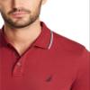 Nautica Men's Classic Fit Short Sleeve Dual Tipped Collar Polo Shirt Shirt, -Burgundy, Large view 4