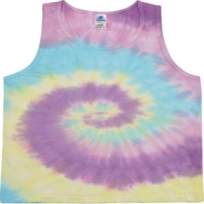 Colortone Unisex Tie Dye Tank Top, Jelly Bean, Medium