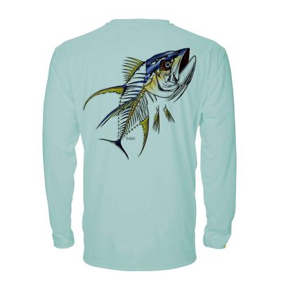 Denali Performance Men's UPF 50+ ProtectUV Long Sleeve T-Shirt - Yellowfin Tuna Design by Marcos Augusto, 3XL Green