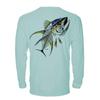 Denali Performance Men's UPF 50+ ProtectUV Long Sleeve T-Shirt - Yellowfin Tuna Design by Marcos Augusto, 3XL Green view 1