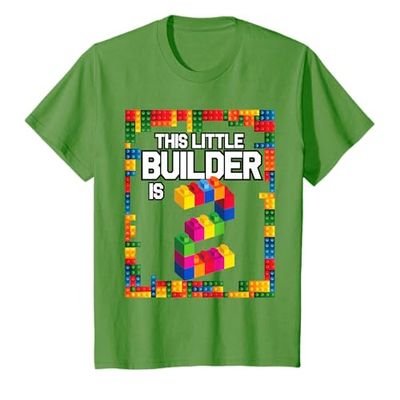 2 Year Old Building Blocks Birthday T Shirt Brick 2nd Gift T-Shirt