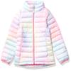 Amazon Essentials Toddler Girls' Lightweight Water-Resistant Packable Mock Puffer Jacket, Pink Ombre, 2T