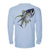 Denali Performance Men's UPF 50+ ProtectUV Long Sleeve T-Shirt - Yellowfin Tuna Design by Marcos Augusto, Small Blue view 1