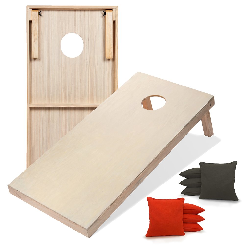 Tailgating Pros Premium Cornhole Game - Regulation or Tailgating Size Corn Hole Boards w/Corn Filled Bags & Optional LED Lights