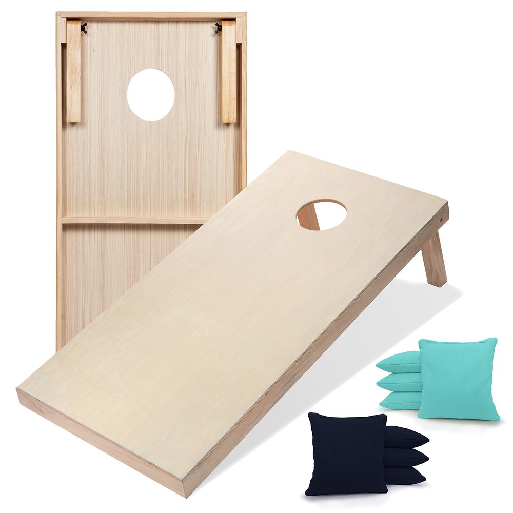 Tailgating Pros Premium Cornhole Game - Regulation or Tailgating Size Corn Hole Boards w/Corn Filled Bags & Optional LED Lights