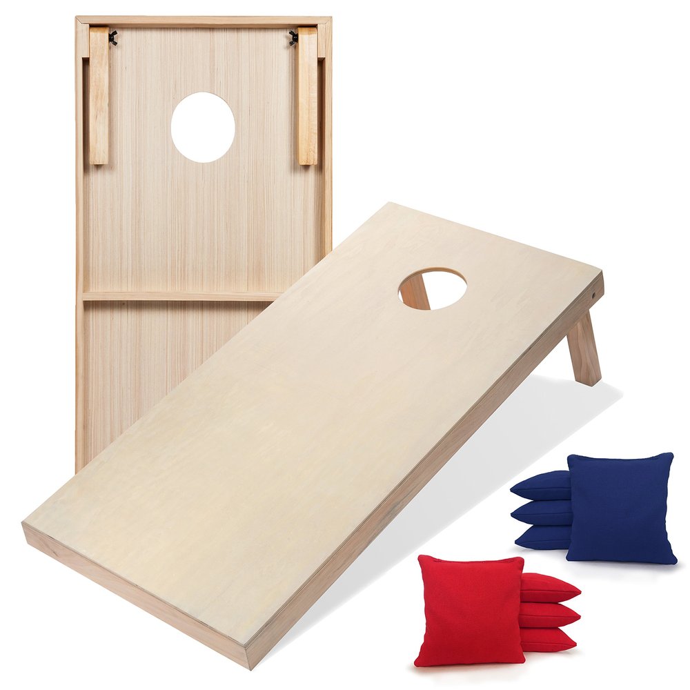 Tailgating Pros Premium Cornhole Game - Regulation or Tailgating Size Corn Hole Boards w/Corn Filled Bags & Optional LED Lights