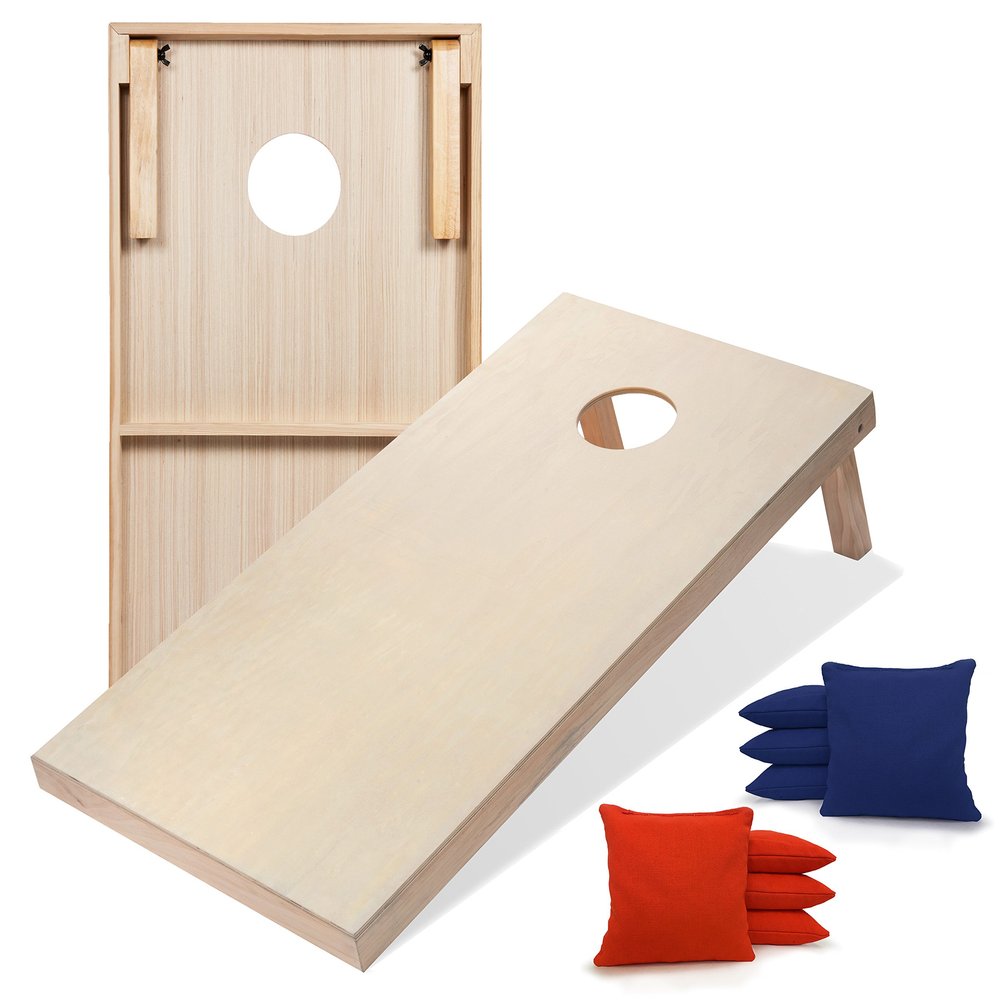Tailgating Pros Premium Cornhole Game - Regulation or Tailgating Size Corn Hole Boards w/Corn Filled Bags & Optional LED Lights