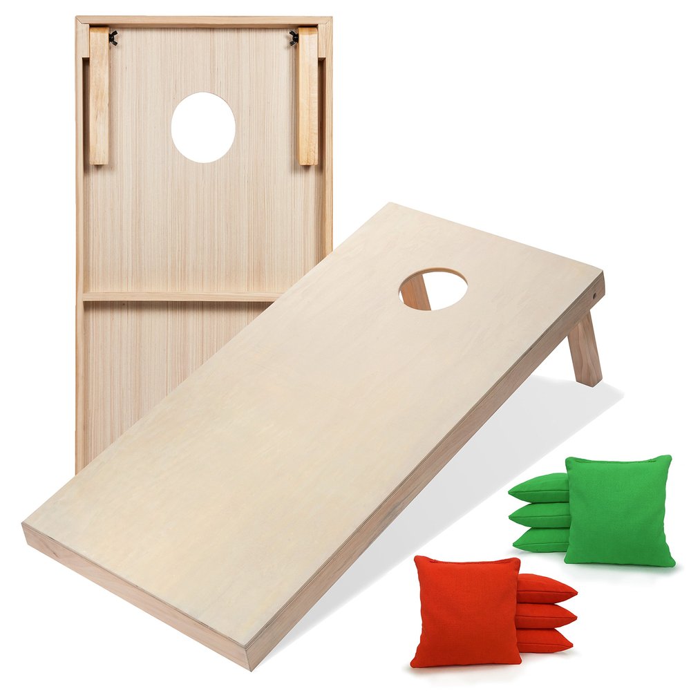 Tailgating Pros Premium Cornhole Game - Regulation or Tailgating Size Corn Hole Boards w/Corn Filled Bags & Optional LED Lights