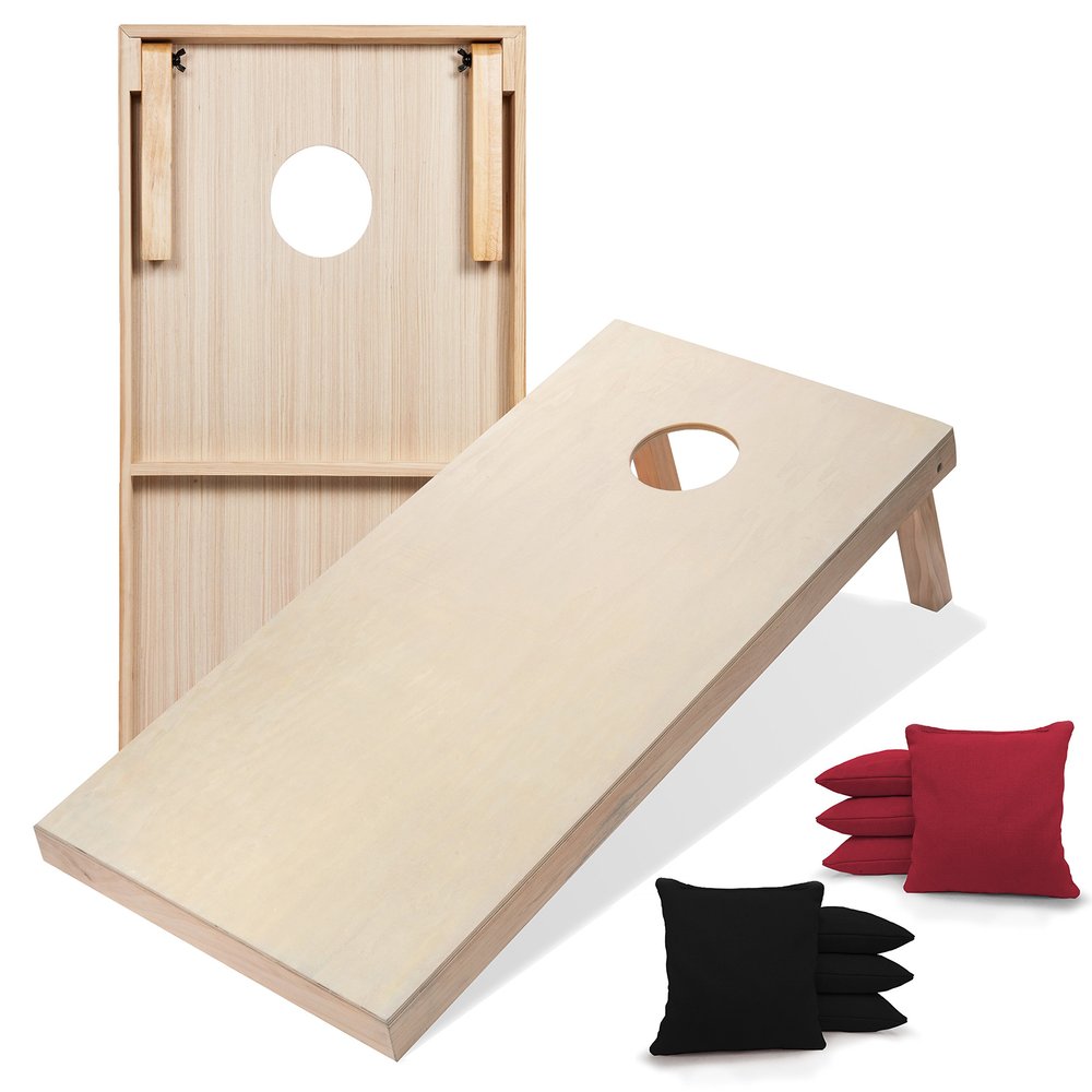 Tailgating Pros Premium Cornhole Game - Regulation or Tailgating Size Corn Hole Boards w/Corn Filled Bags & Optional LED Lights